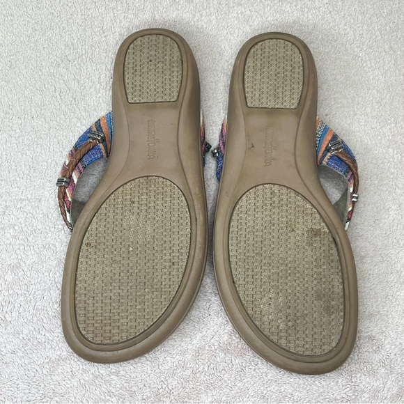 Minnetonka Striped Medallion Flip Flops Sandals-Women’s 11-Multicolor Pink/Tan - Picture 5 of 12